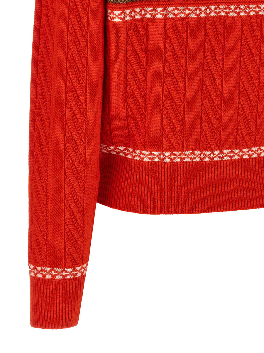 Guest In Residence Cable Collegiate Polo Sweater