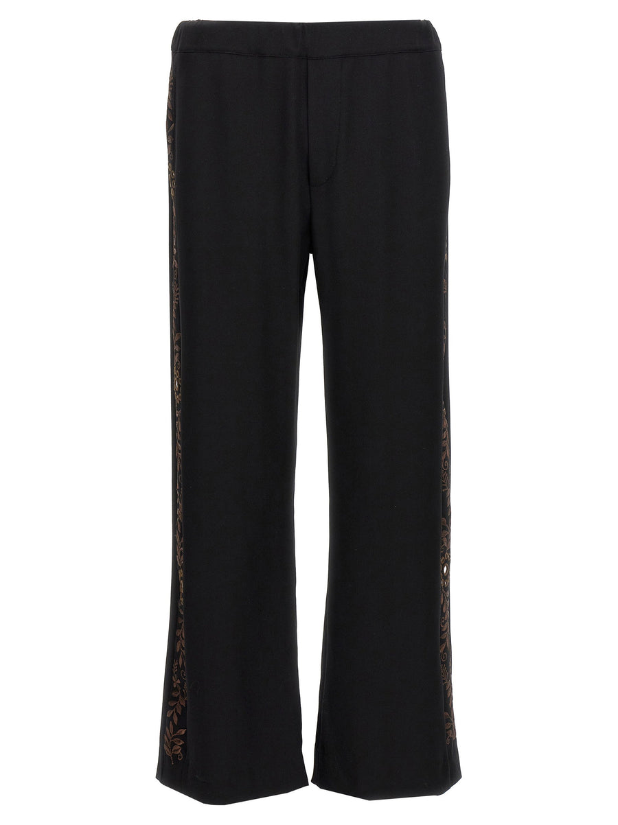 Wales Bonner Cairo Pants For Women Premium Wool Trousers With Embroidery And Mirror Details Elastic Waistband Palace Leg
