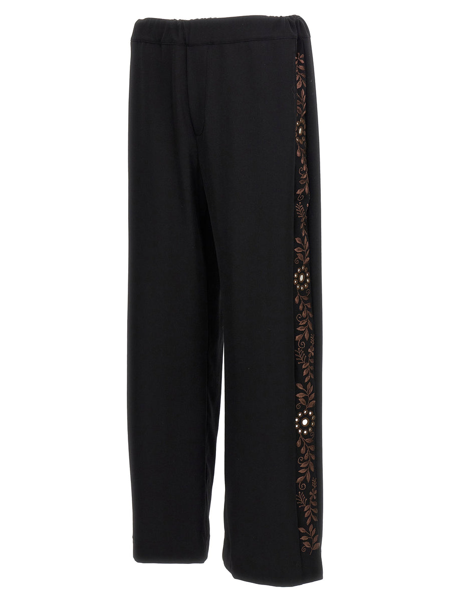 Wales Bonner Cairo Pants For Women Premium Wool Trousers With Embroidery And Mirror Details Elastic Waistband Palace Leg