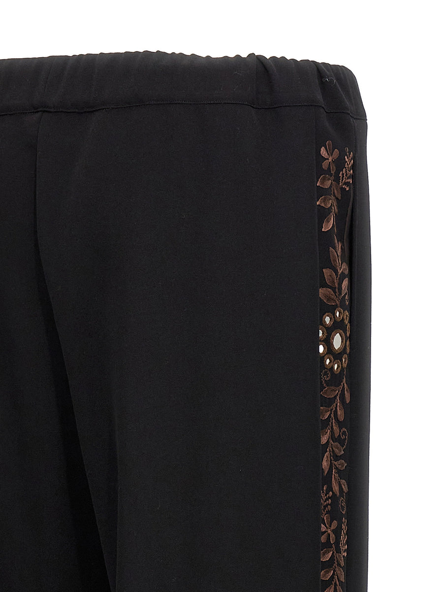 Wales Bonner Cairo Pants For Women Premium Wool Trousers With Embroidery And Mirror Details Elastic Waistband Palace Leg