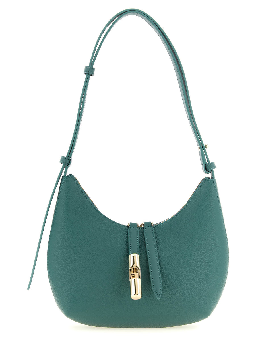 Furla Goccia S Green Calfskin Leather Shoulder Bag