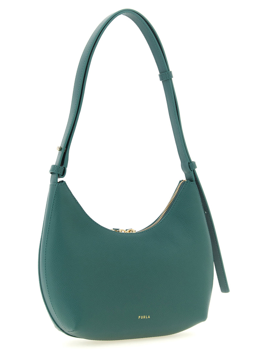 Furla Goccia S Green Calfskin Leather Shoulder Bag