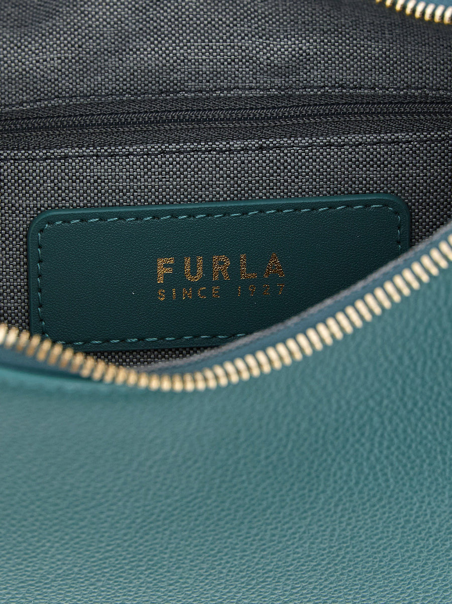 Furla Goccia S Green Calfskin Leather Shoulder Bag