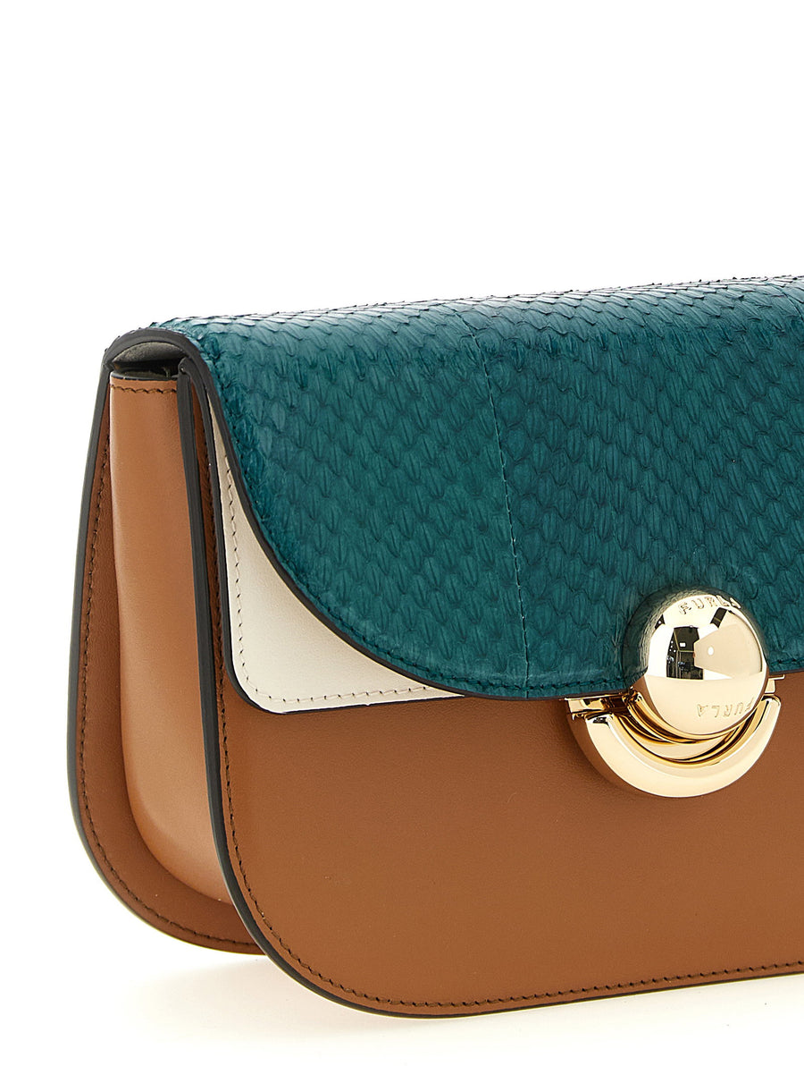 Furla Sfera Mini Crossbody Bag Multicolor Lamb Leather Saddle Silhouette Handsfree Versatile For Modern Women