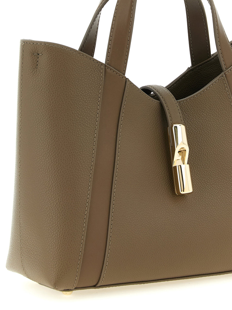 Furla Goccia S Gray Calfskin Shopper Bag 25 x 22 x 9 cm