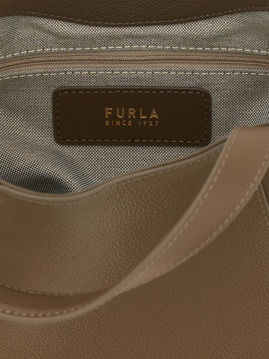 Furla Goccia S Gray Calfskin Shopper Bag 25 x 22 x 9 cm