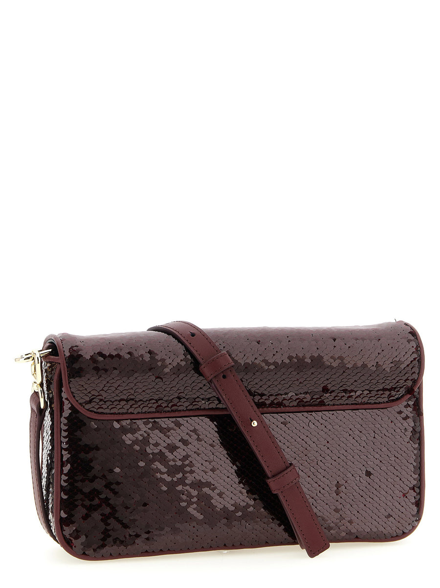 Furla Iride Sequin Crossbody Bag for Women Bordeaux Small Evening Glamour Accessory