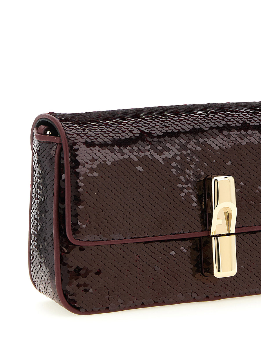 Furla Iride Sequin Crossbody Bag for Women Bordeaux Small Evening Glamour Accessory