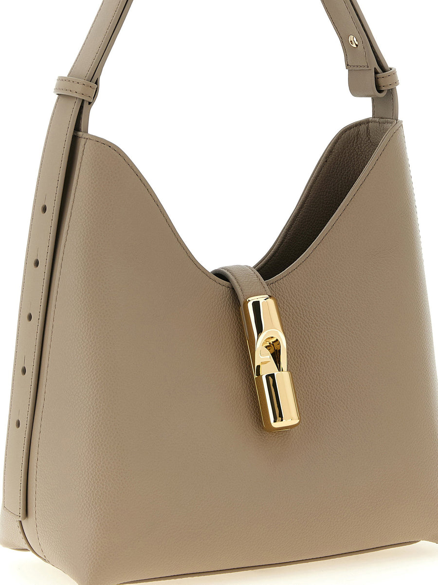 Furla Goccia Small Shoulder Bag Luxury Gray Calfskin For Women On The Go Versatile Everyday