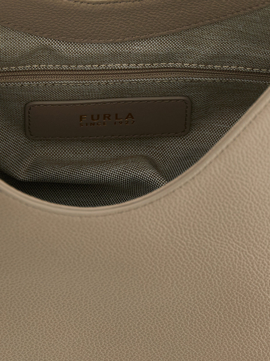 Furla Goccia Small Shoulder Bag Luxury Gray Calfskin For Women On The Go Versatile Everyday