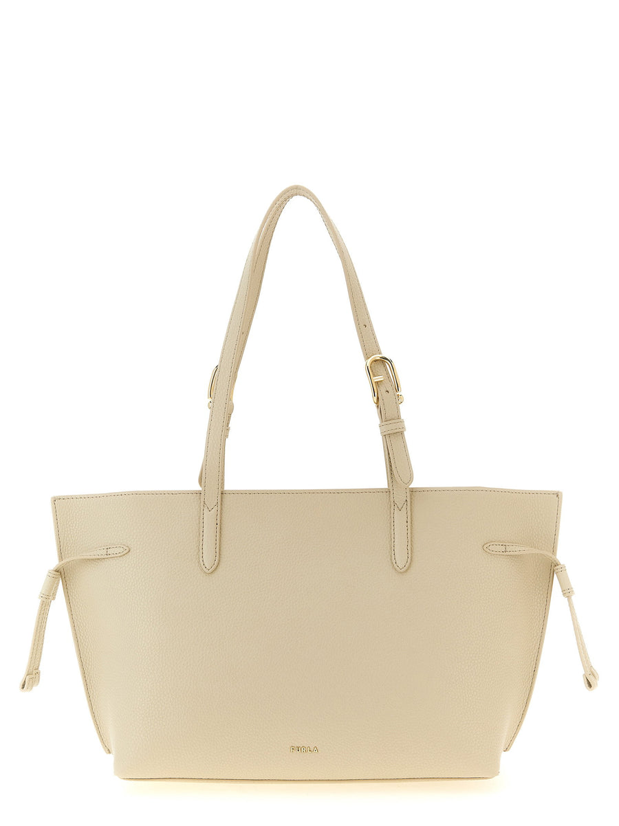 Furla Ava M White Calfskin Structured Shopper Tote