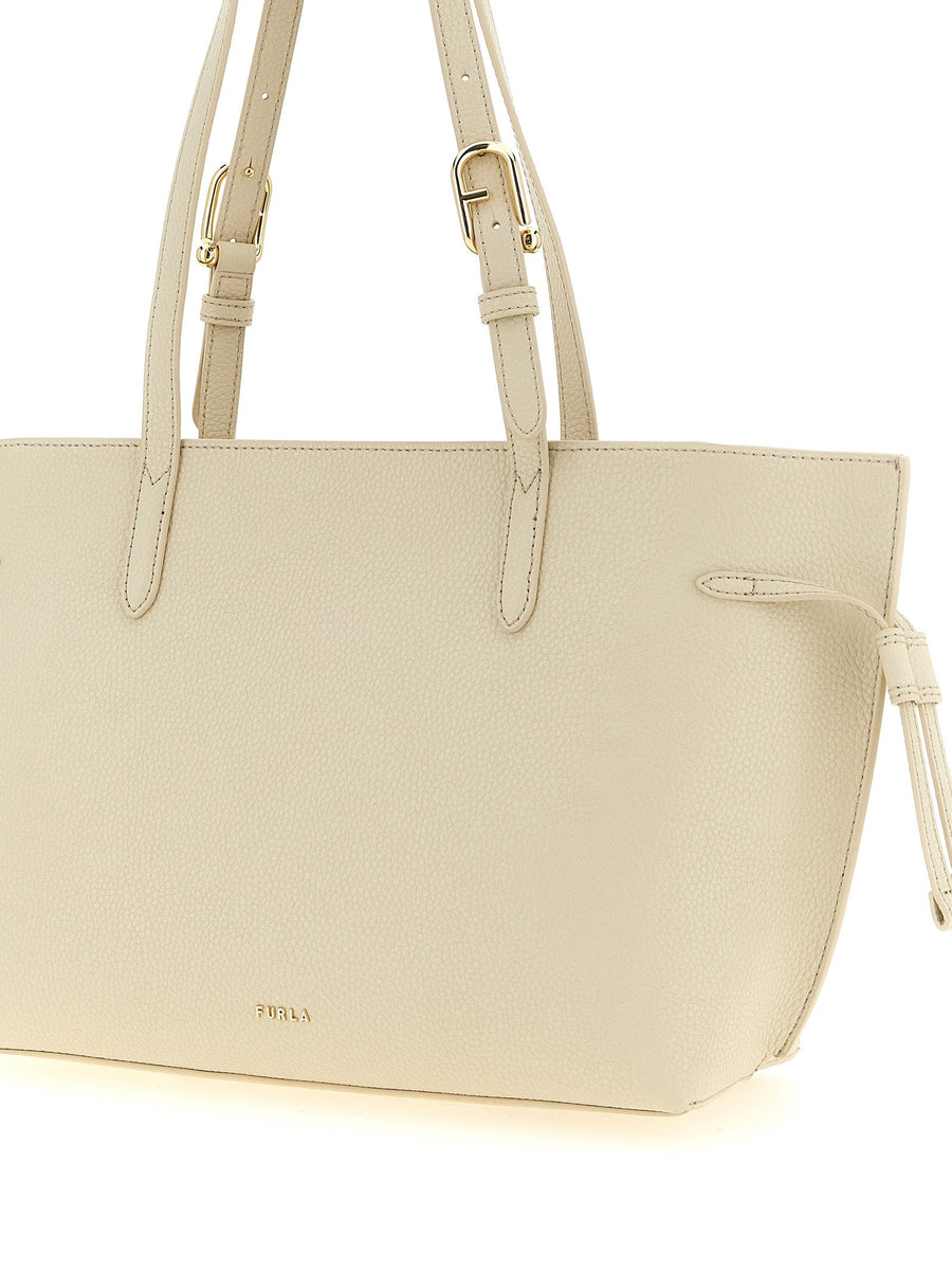 Furla Ava M White Calfskin Structured Shopper Tote