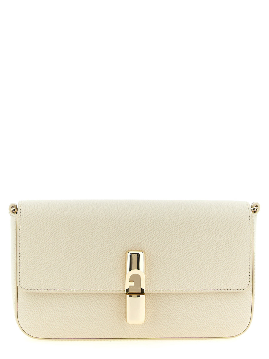 Furla Iride S White Calfskin Leather Crossbody Bag