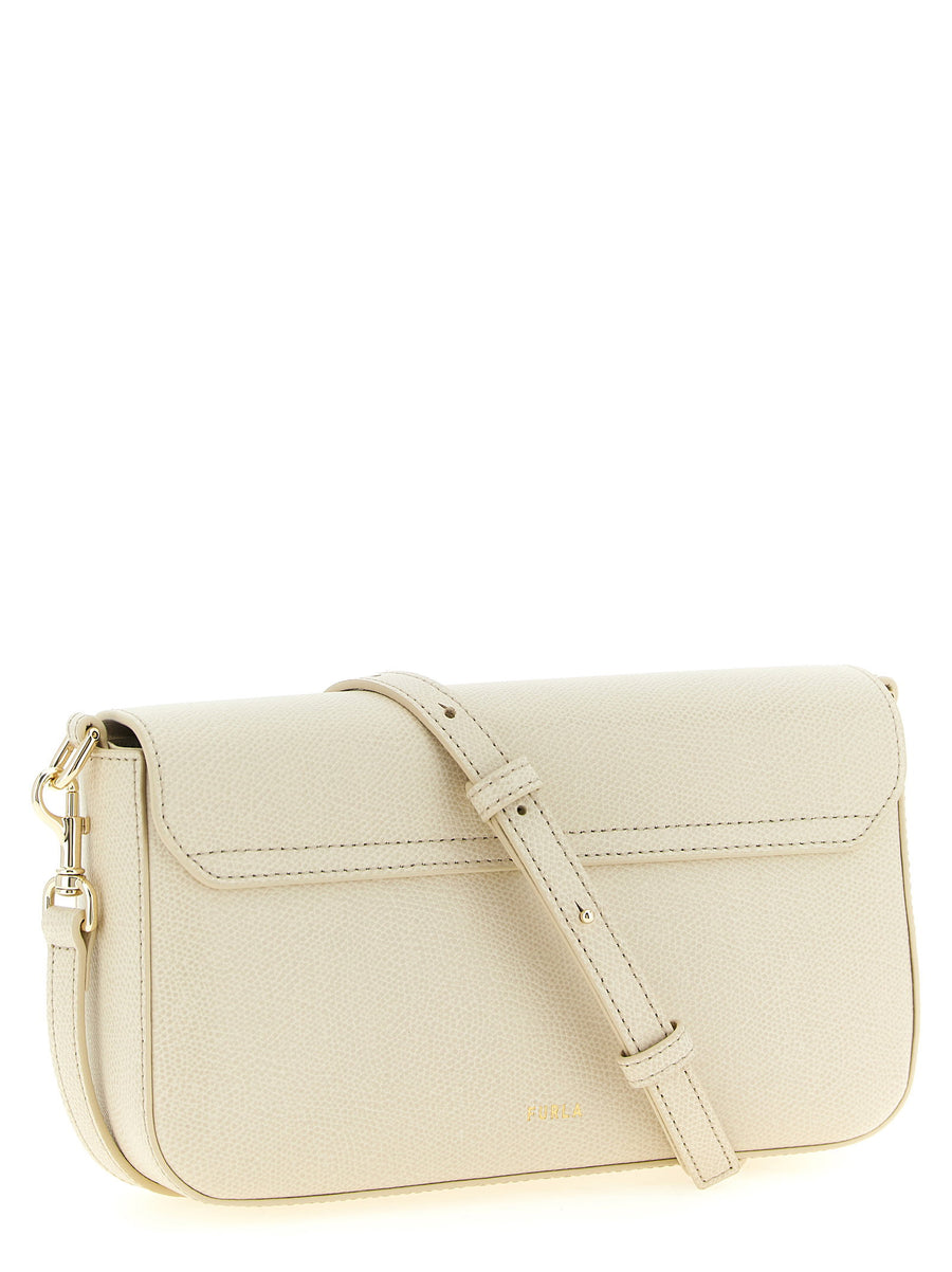 Furla Iride S White Calfskin Leather Crossbody Bag