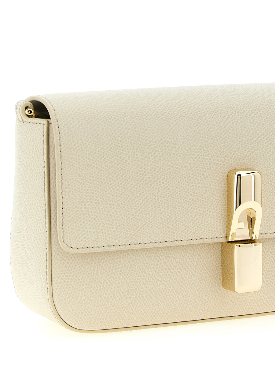 Furla Iride S White Calfskin Leather Crossbody Bag