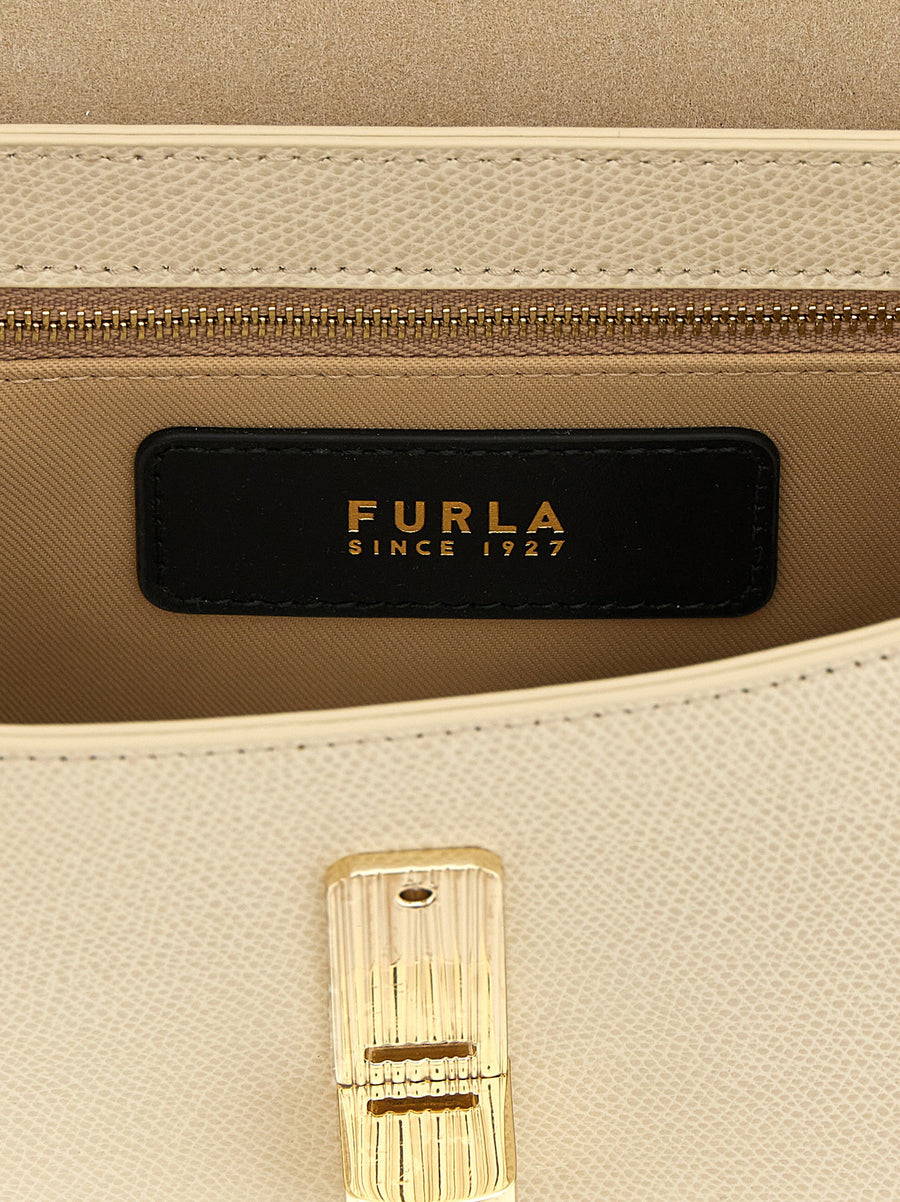 Furla Iride S White Calfskin Leather Crossbody Bag
