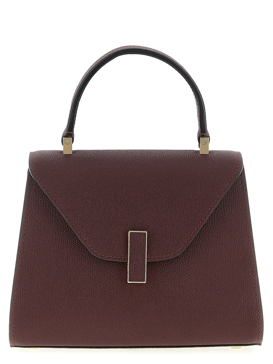Valextra Iside Mini Handbag For Women Chic Structured Millepunte Calf Leather With Fixed Handle And Removable Strap
