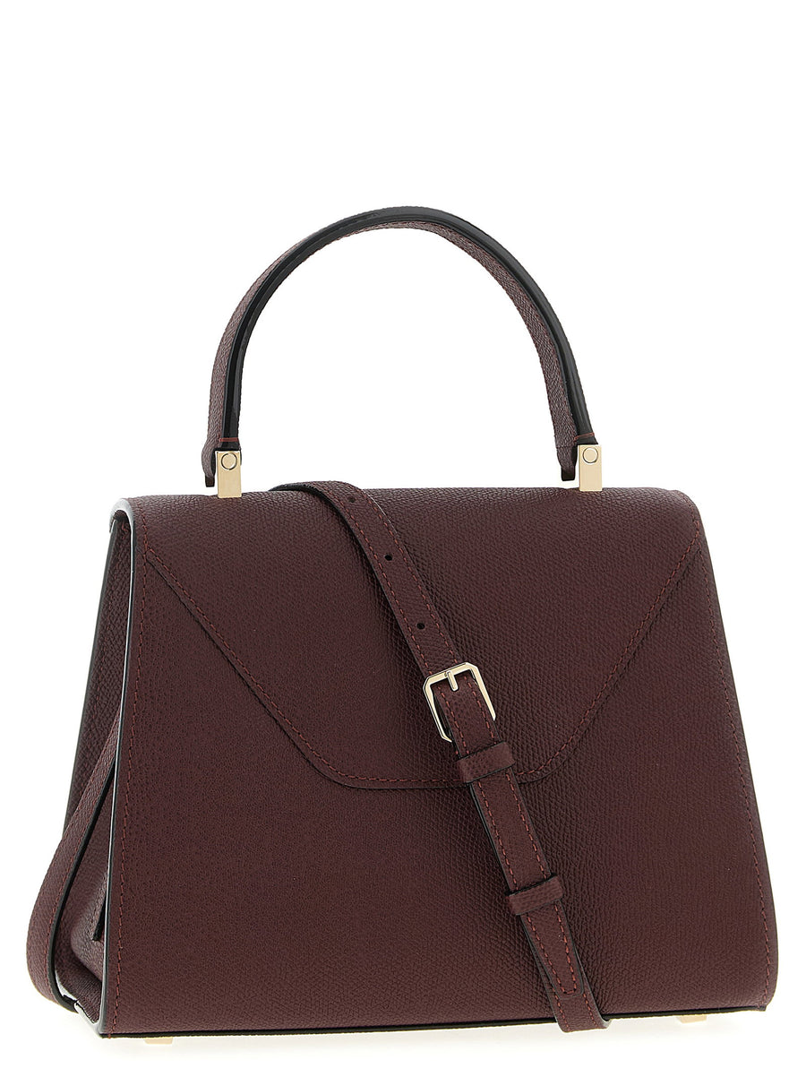Valextra Iside Mini Handbag For Women Chic Structured Millepunte Calf Leather With Fixed Handle And Removable Strap