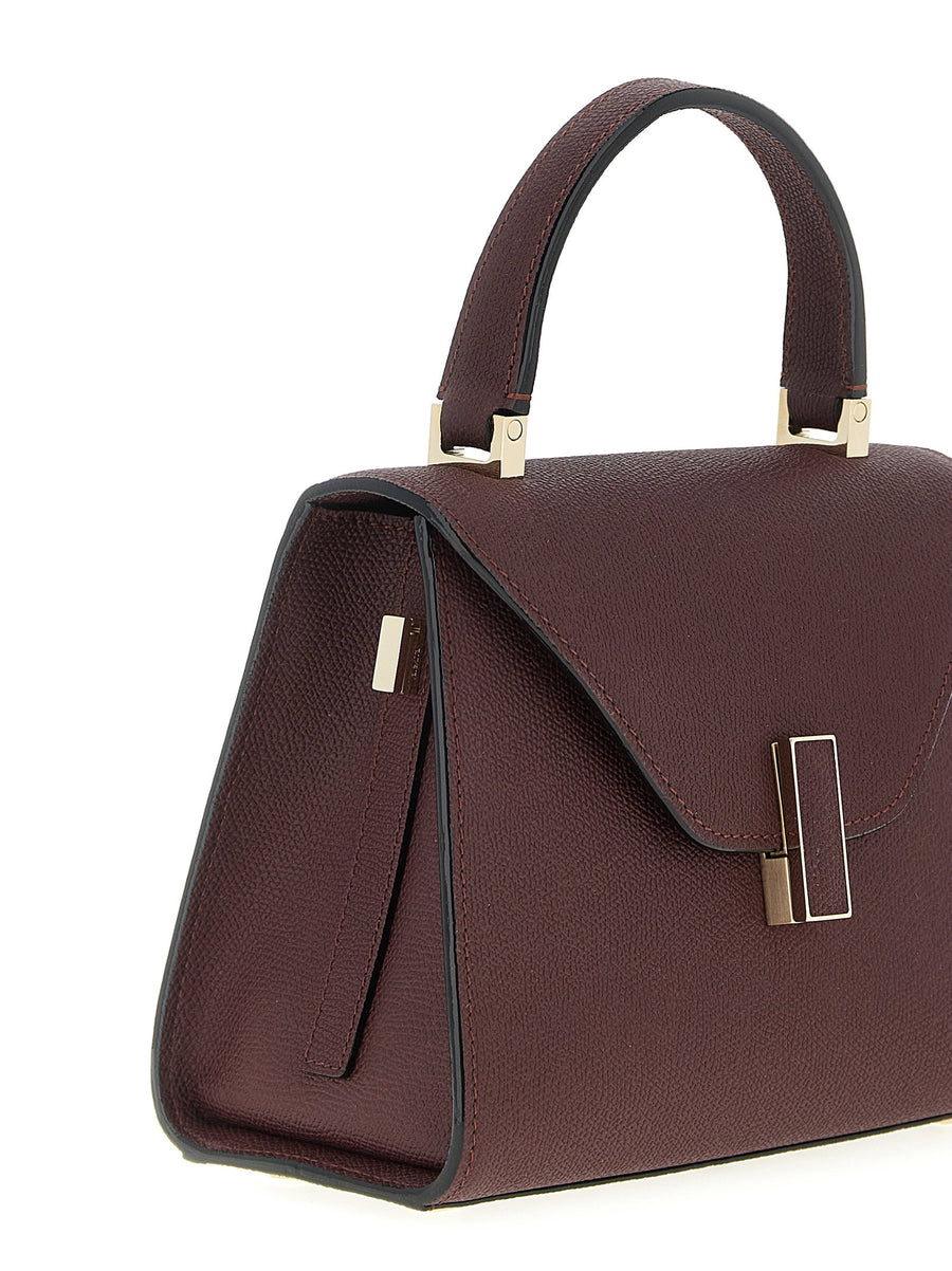 Valextra Iside Mini Handbag For Women Chic Structured Millepunte Calf Leather With Fixed Handle And Removable Strap