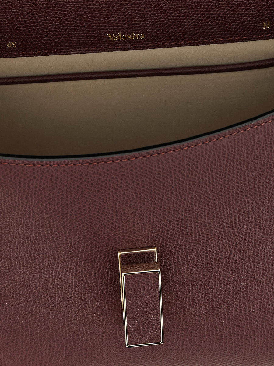 Valextra Iside Mini Handbag For Women Chic Structured Millepunte Calf Leather With Fixed Handle And Removable Strap
