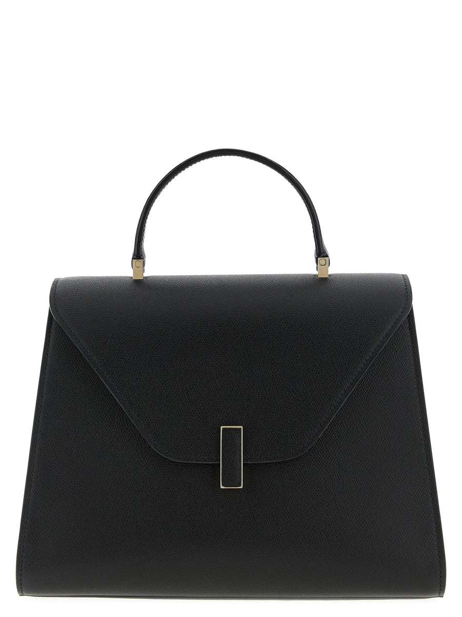 Valextra Iside Large Handbag Calfskin Leather With TurnLock Closure Flap For Modern Women