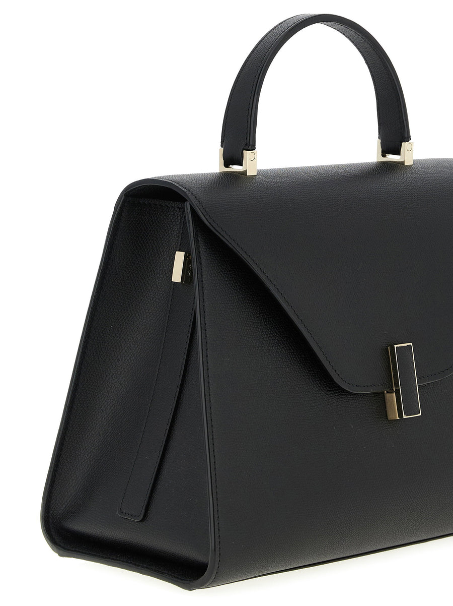 Valextra Iside Large Handbag Calfskin Leather With TurnLock Closure Flap For Modern Women