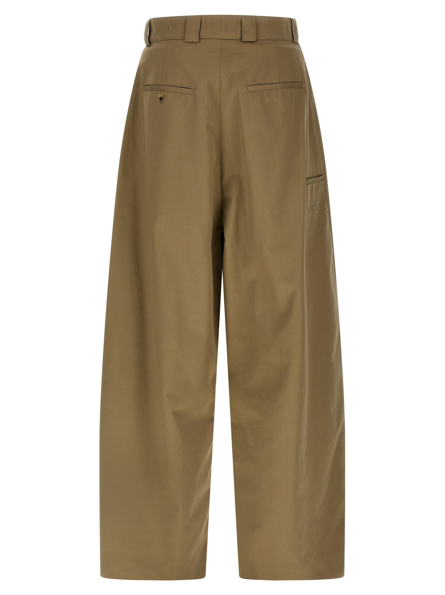 Willy Chavarria Cholo Pants Beige Cotton Blend Wide Leg Chinos For Men Premium Style