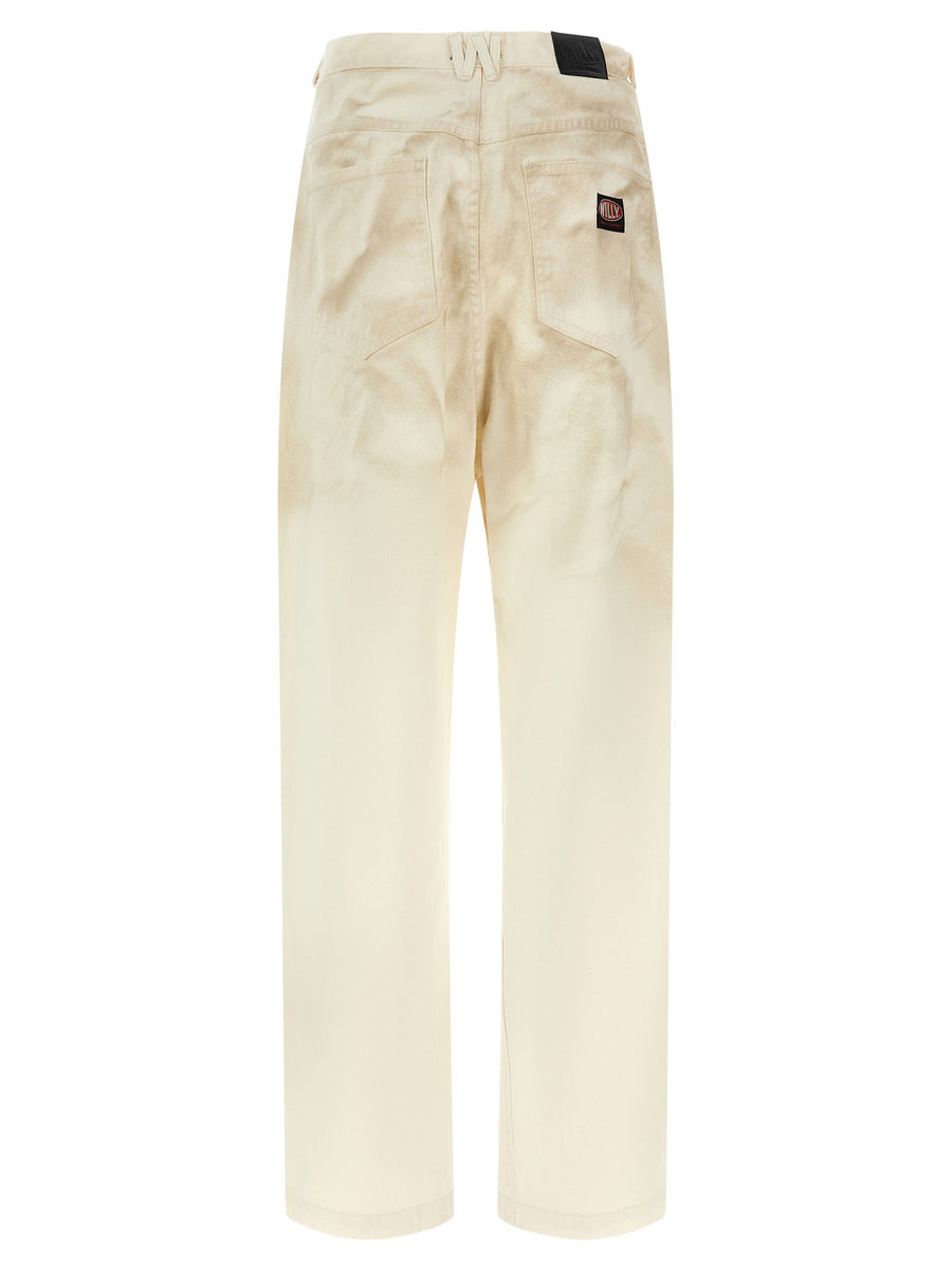 Willy Chavarria Bad Boy Jeans For Men High Waist Tapered Beige 100 Percent Cotton Denim Luxury Streetwear