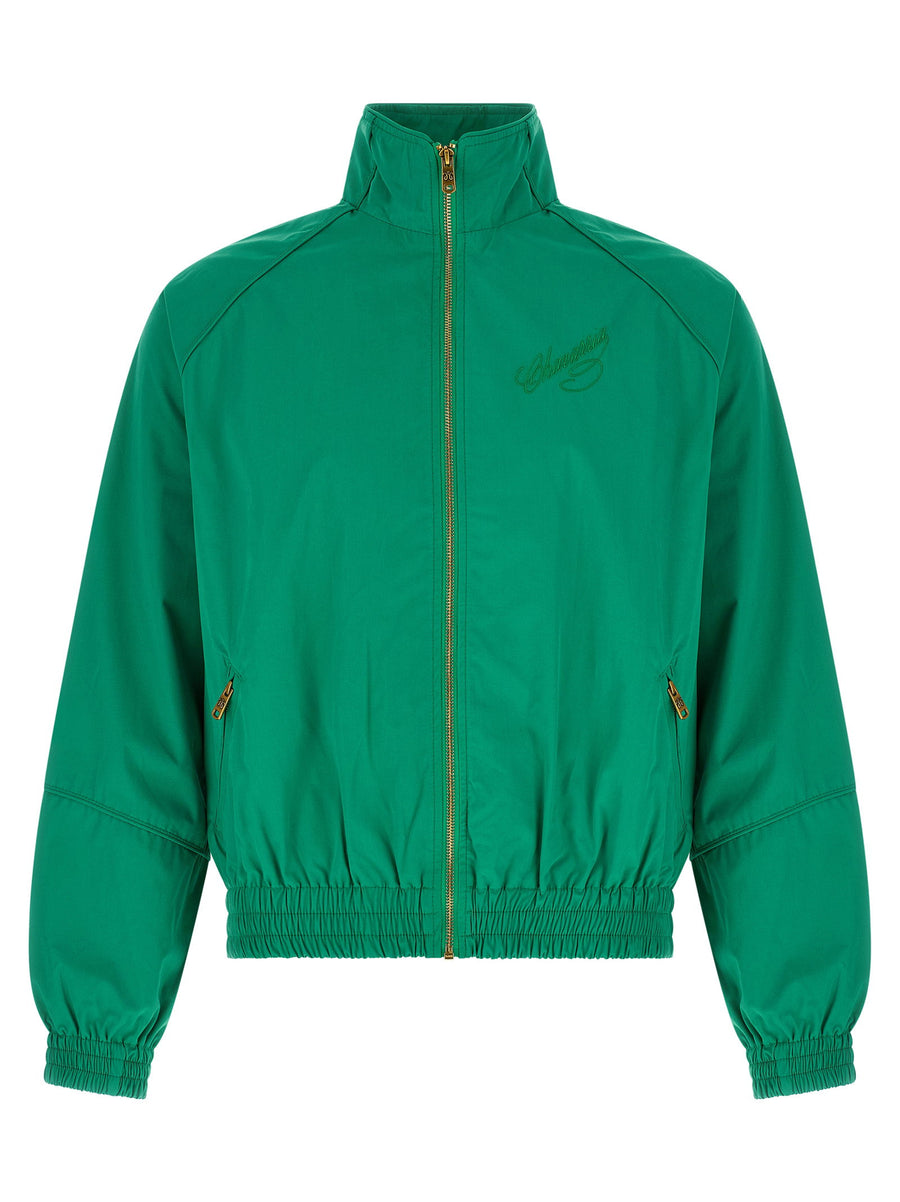 Willy Chavarria Ruff Rider Track Jacket For Men Green 100 Percent Cotton Versatile Zip Front