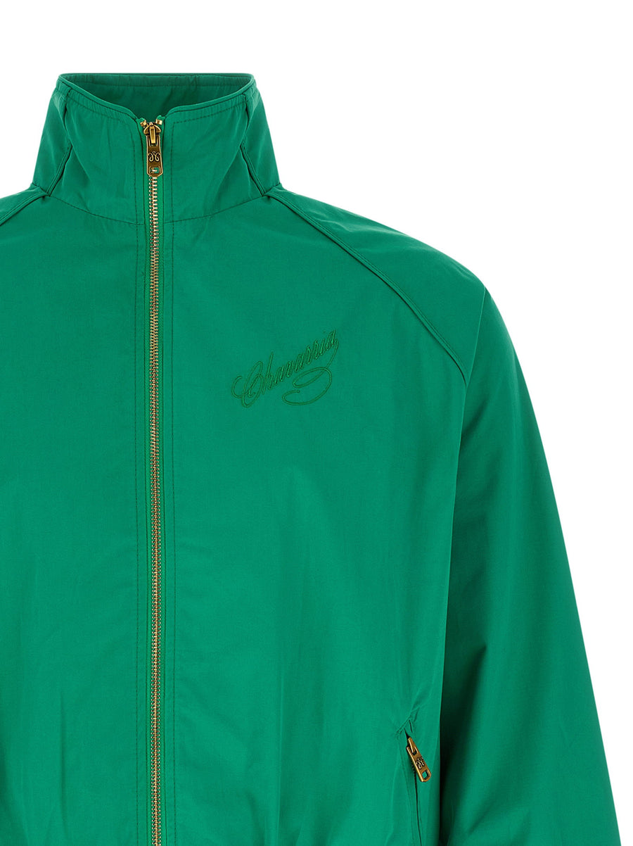 Willy Chavarria Ruff Rider Track Jacket For Men Green 100 Percent Cotton Versatile Zip Front