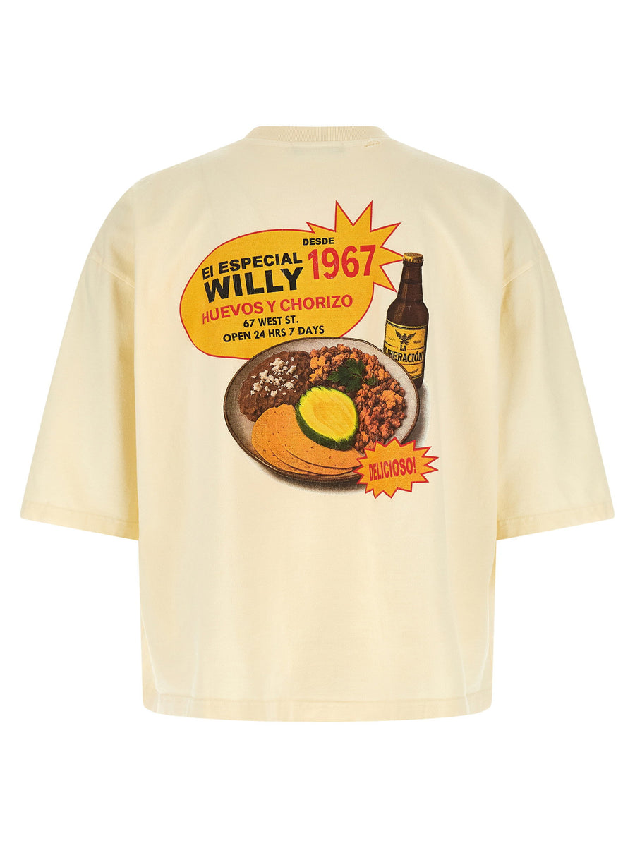 Willy Chavarria Willys Taco Shop Buffalo T Shirt Bold Graphic Cotton Tee For Men Oversized Boxy Fit