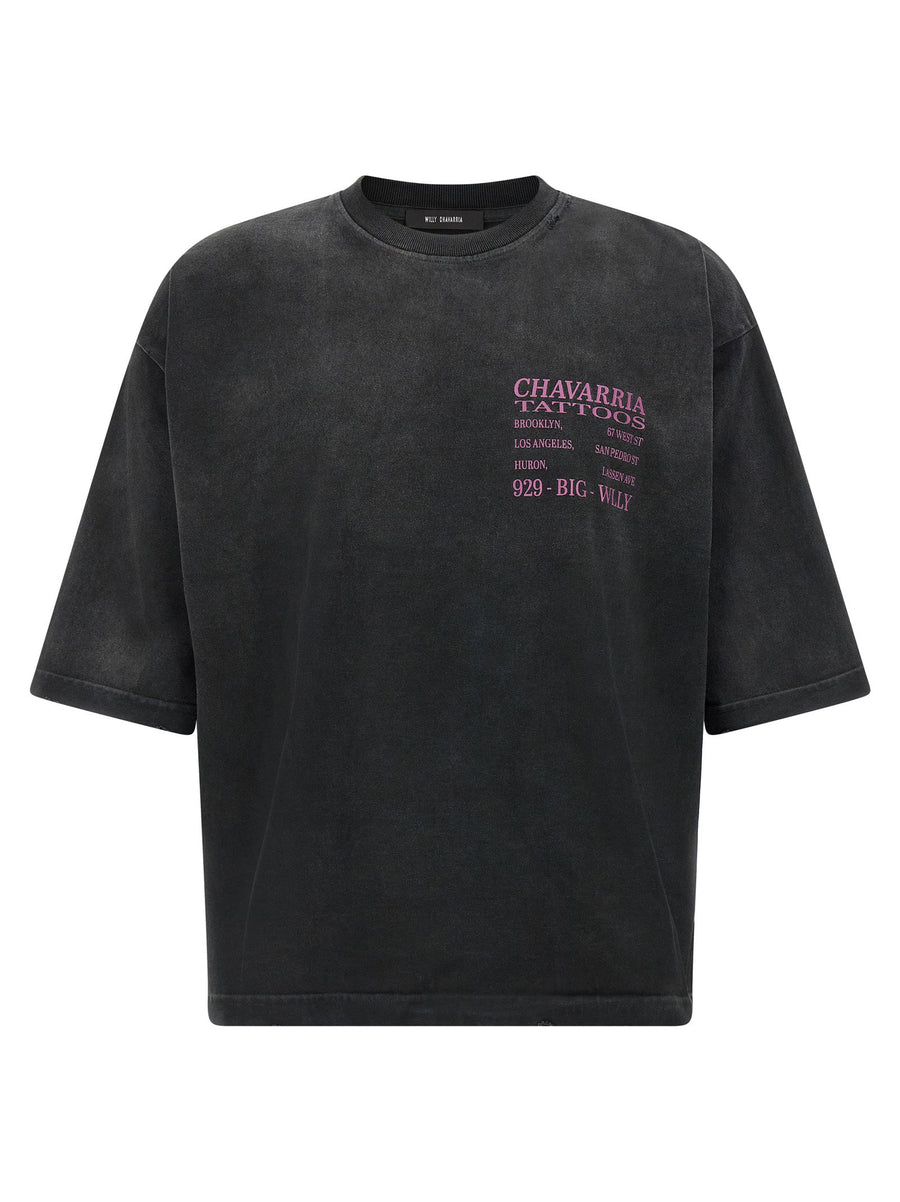 Buffalo Tattoo Tee Willy Chavarria Bold Front And Back Graphic Print For Men Streetwear Essential