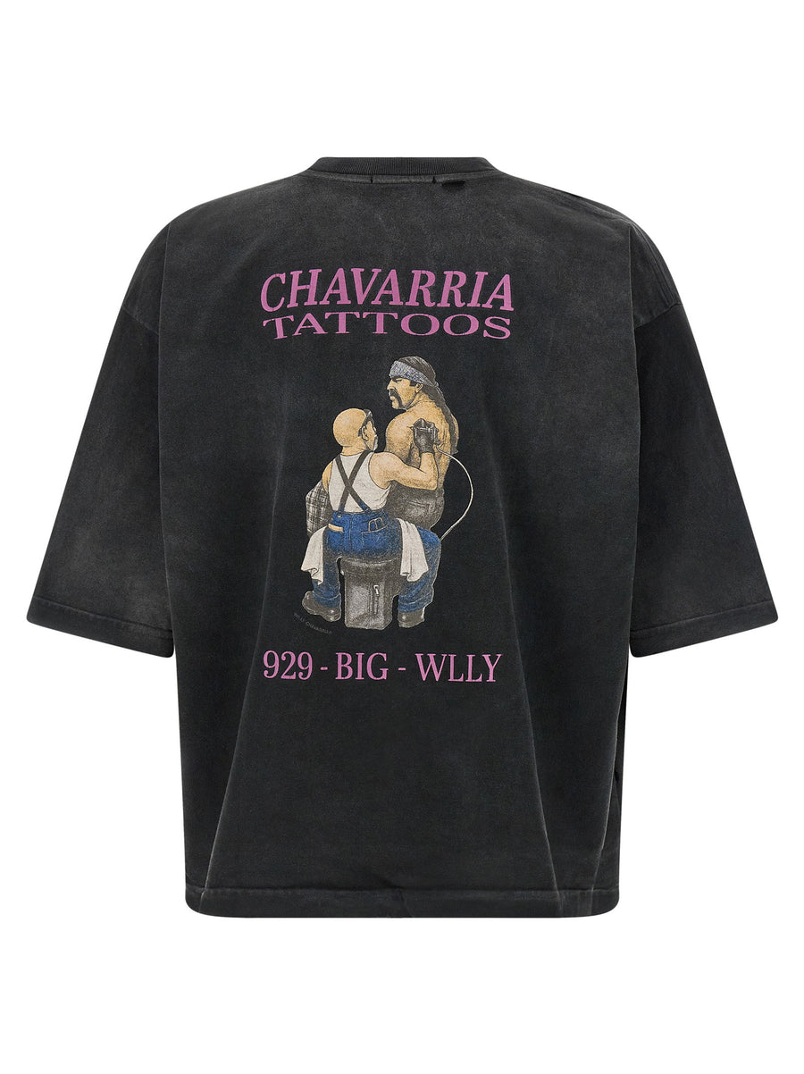 Buffalo Tattoo Tee Willy Chavarria Bold Front And Back Graphic Print For Men Streetwear Essential