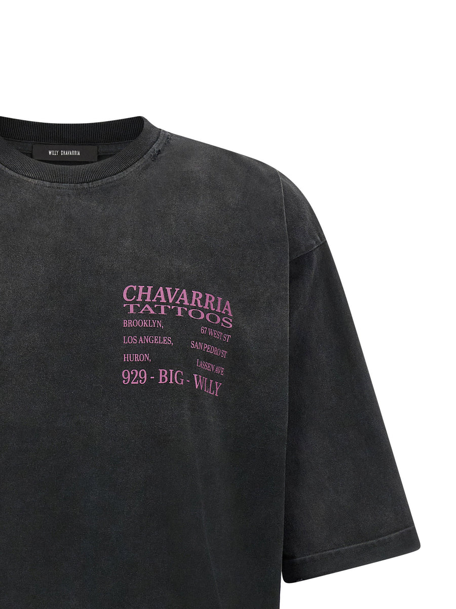 Buffalo Tattoo Tee Willy Chavarria Bold Front And Back Graphic Print For Men Streetwear Essential