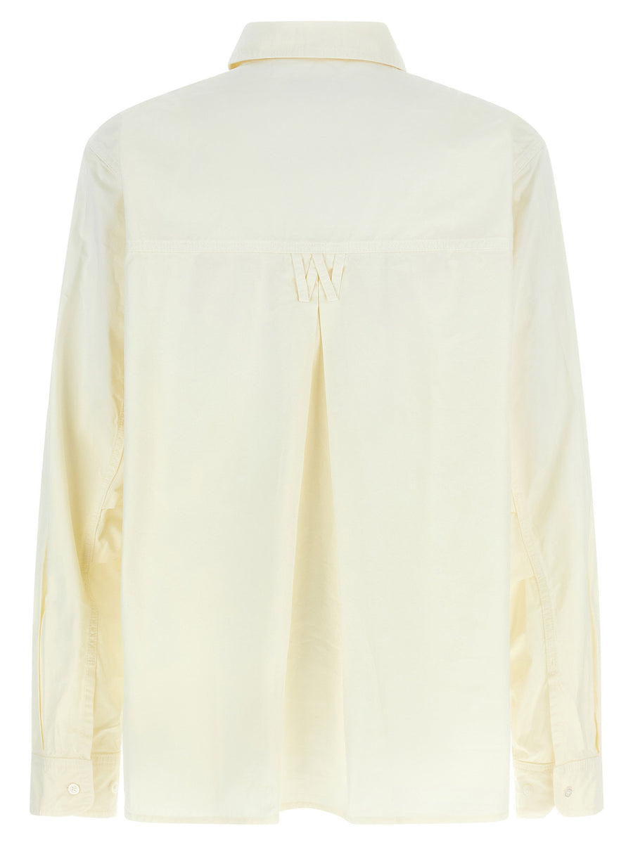 Willy Chavarria Corcoran Shirt for Men Premium Cotton Gabardine Workwear With Logo Embroidery Front Button Closure