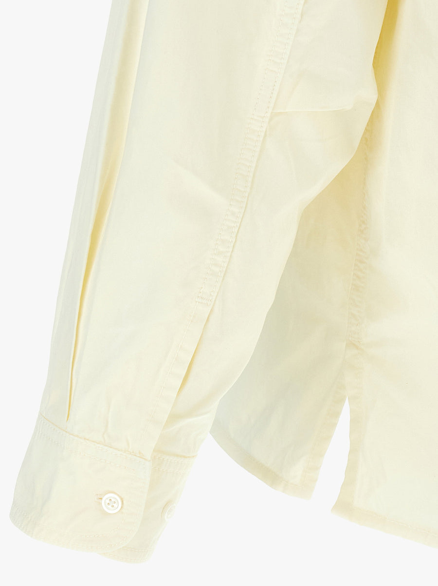 Willy Chavarria Corcoran Shirt for Men Premium Cotton Gabardine Workwear With Logo Embroidery Front Button Closure