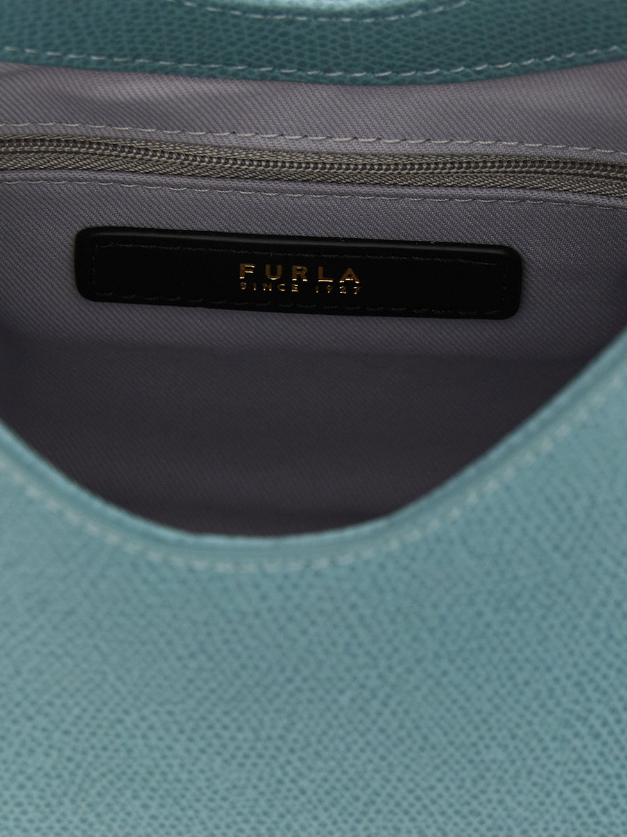 Furla Iride Mini Handbag Light Blue Calfskin Leather 18.5x19x10 cm