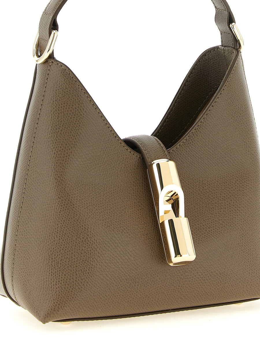 Furla Iride Green Calfskin Mini Handbag With Arco Furla Closure