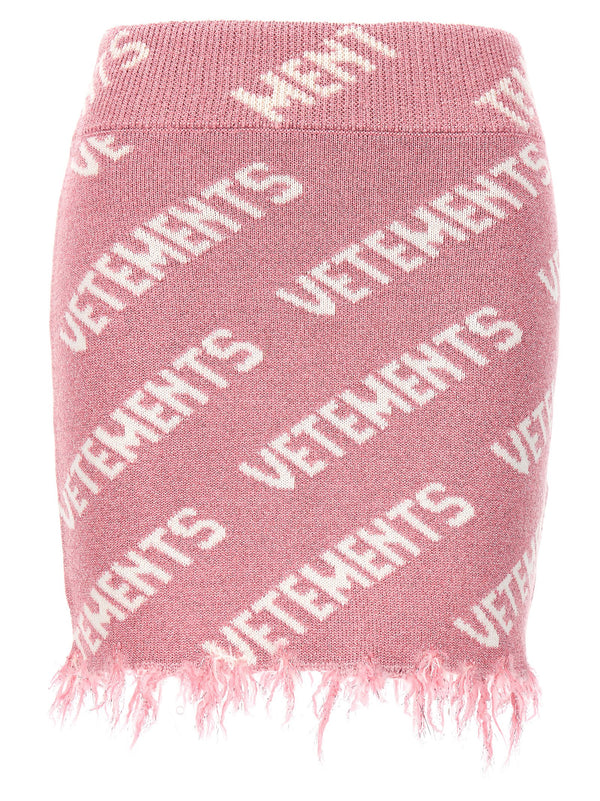 Vetements Iconic Lurex Monogram Skirt