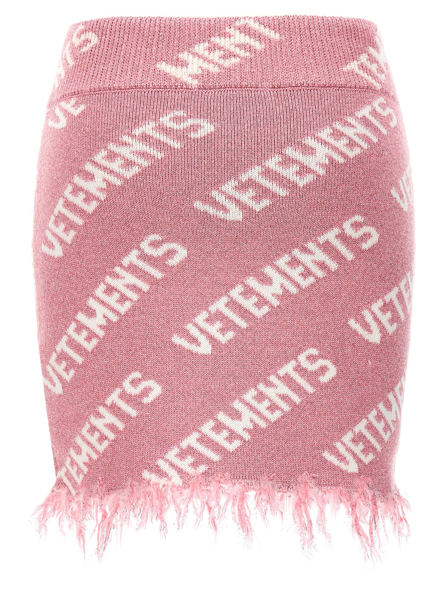 Vetements Lurex Monogram Skirt With Luxurious Glow Jacquard Logo Elastic Waistband For Women