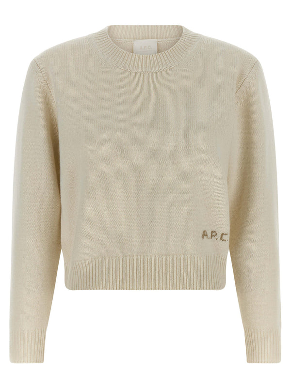 A.P.C Anna Wool Sweater White Boxy Cropped Fit Fall Winter 2026