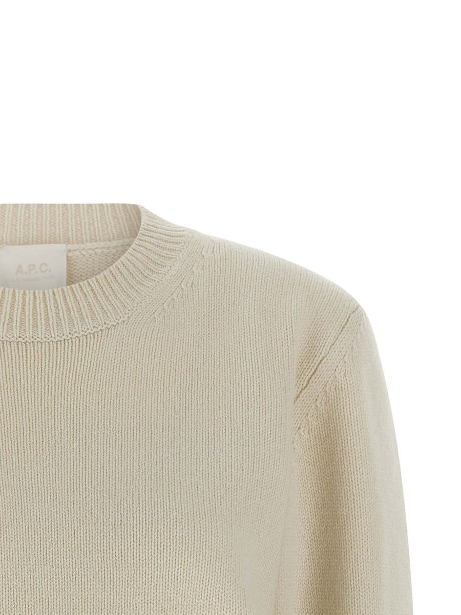 A.P.C Anna Wool Sweater White Boxy Cropped Fit Fall Winter 2026