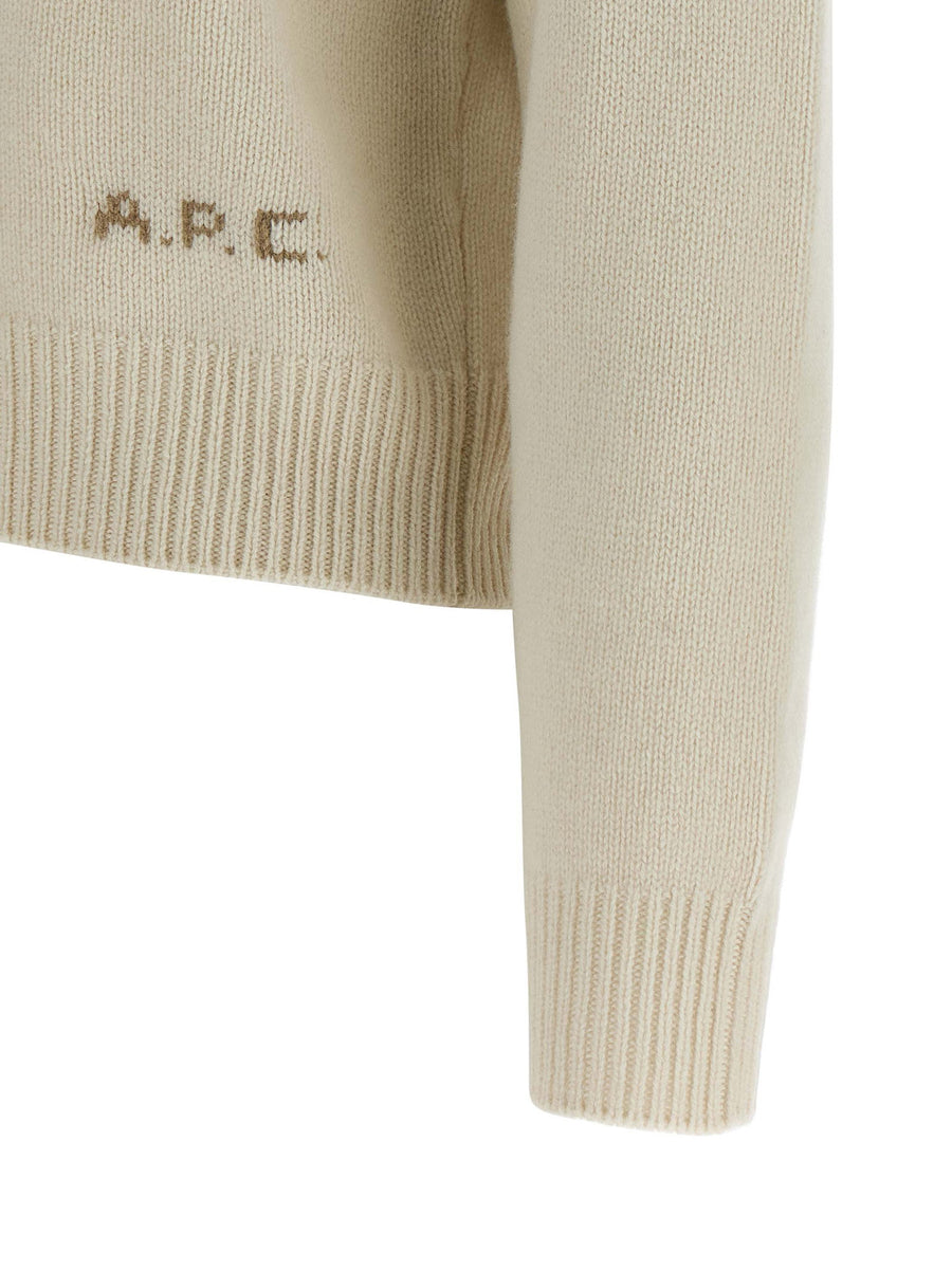 A.P.C Anna Wool Sweater White Boxy Cropped Fit Fall Winter 2026