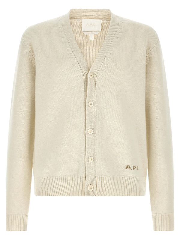 APC Kevin Wool Cardigan V Neck Pointelle Regular Fit Men Fall Winter 2026 2027