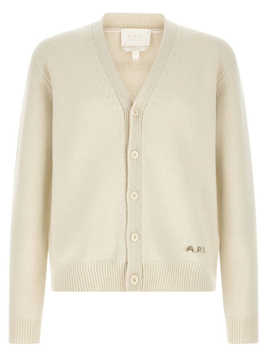 APC Kevin Wool Cardigan V Neck Pointelle Regular Fit Men Fall Winter 2026 2027
