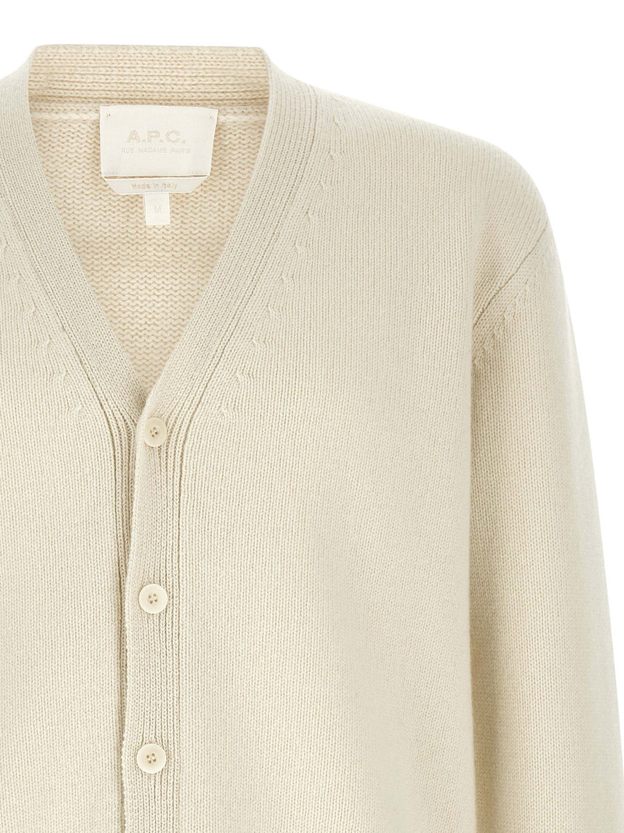 APC Kevin Wool Cardigan V Neck Pointelle Regular Fit Men Fall Winter 2026 2027