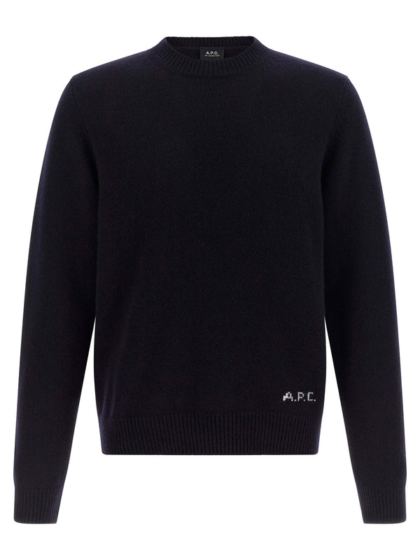 A.P.C. Edmond Wool Crewneck Sweater Deep Navy Regular Fit