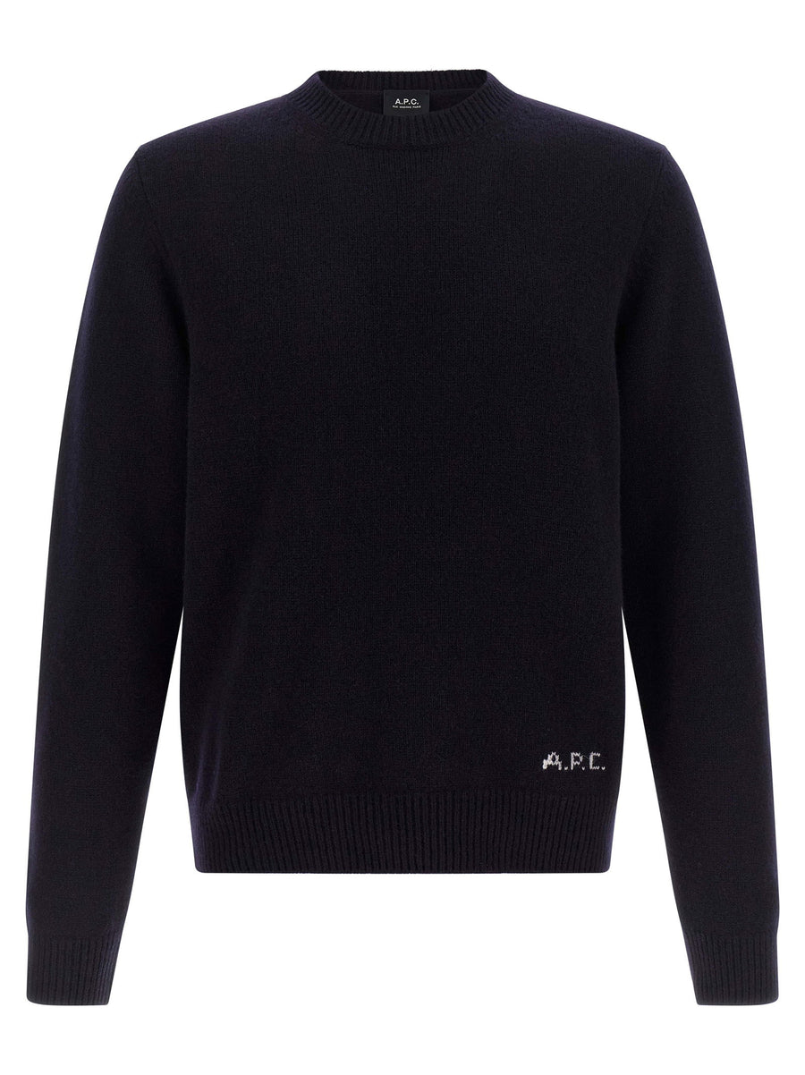 A.P.C. Edmond Wool Crewneck Sweater Deep Navy Regular Fit