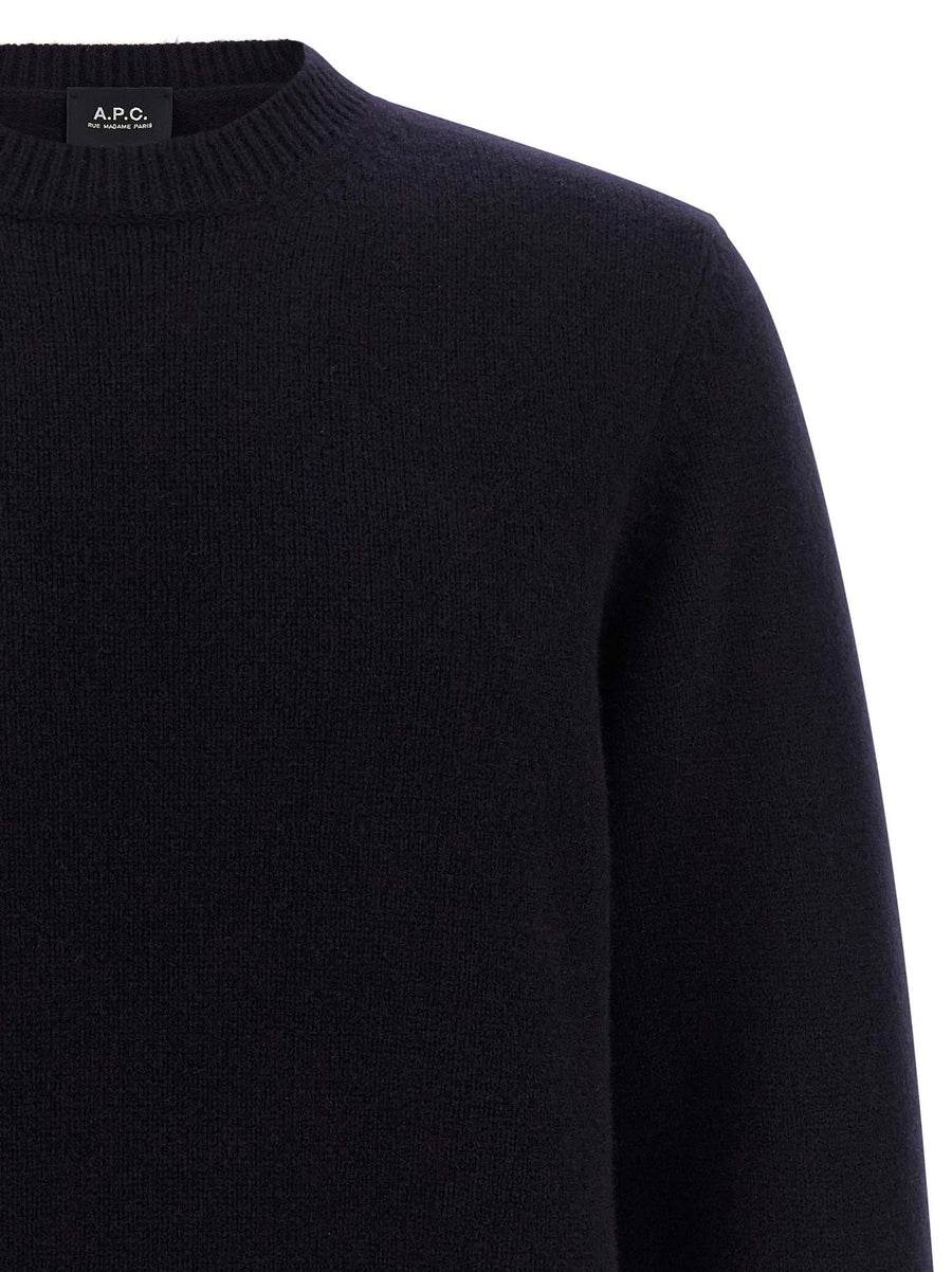A.P.C. Edmond Wool Crewneck Sweater Deep Navy Regular Fit