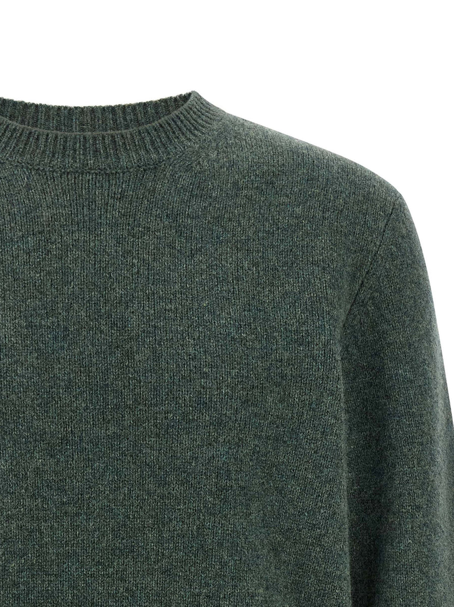 A.P.C Edmond Wool Crewneck Sweater Forest Green Mélange Made In Italy